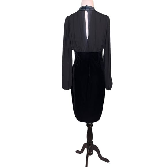 NWOT Black Vince Camuto Velvet Chiffon Bodycon Dress – Sz 6 - Picture 6 of 9